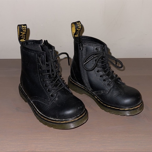Dr. Martens Black Combat Boots - Children’s Size 9 - Picture 3 of 5